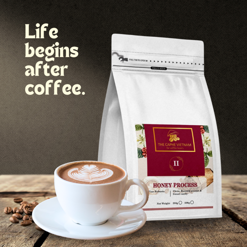 The Caphe Vietnam Fine Robusta (Honey Process) Vietnamese Whole Beans Coffee
