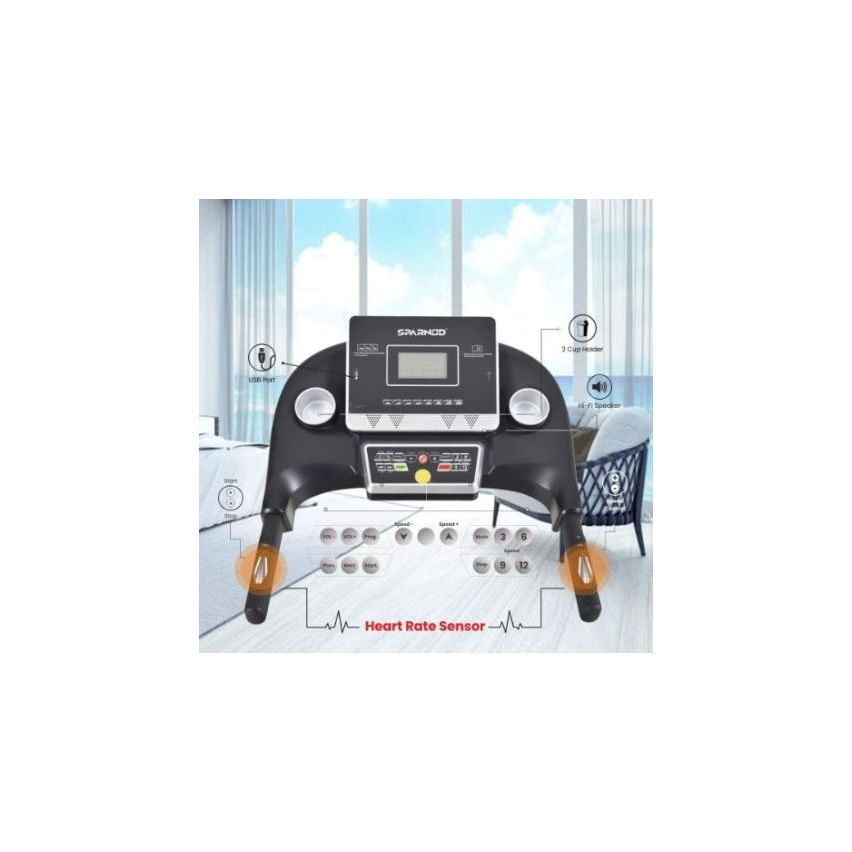 Sparnod Fitness STH-4000 (2.25 HP Dc Motor) Peak Automatic Motorized Running Treadmill - STH-4000