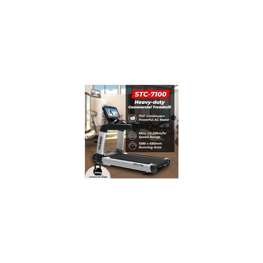 Sparnod Fitness (7 Hp Ac Motor) Heavy Duty Commercial Use Treadmill-STC-7100