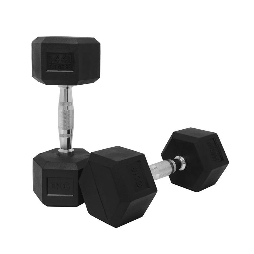 1441 Fitness Hex Rubber Dumbbell (Sold As Pair) - 1 Kg To 10 Kg