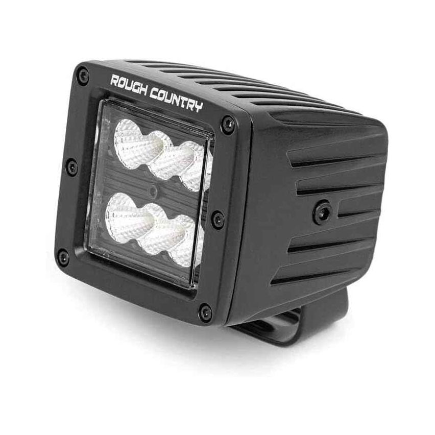 Rough Country Spotlights 2-inch Square Cree Led Lights - (Pair | Black Series) Flood Option