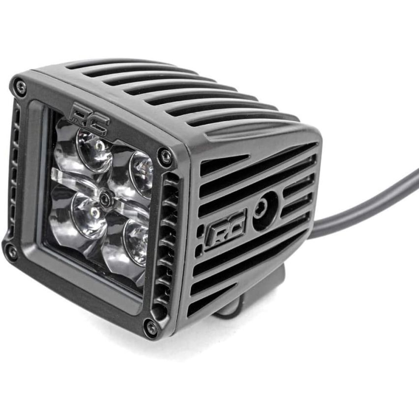 Rough Country Spotlights 2-inch Square Cree Led Lights - (Pair |  Black Series W/ Amber Drl)