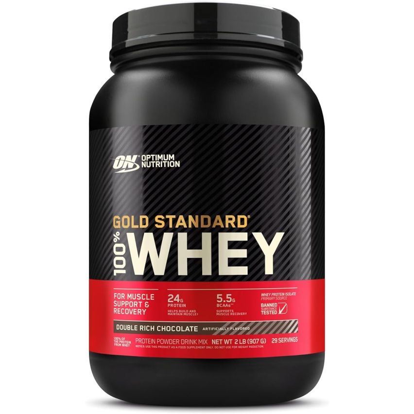 Optimum Nutrition (ON) Gold Standard 100% Whey Protein Powder Primary Source Isolate, 24 Grams of Protein for Muscle Support and Recovery - 2LB