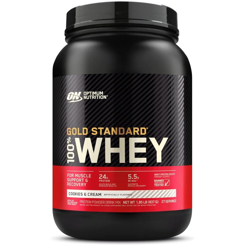 Optimum Nutrition (ON) Gold Standard 100% Whey Protein Powder Primary Source Isolate, 24 Grams of Protein for Muscle Support and Recovery - 2LB
