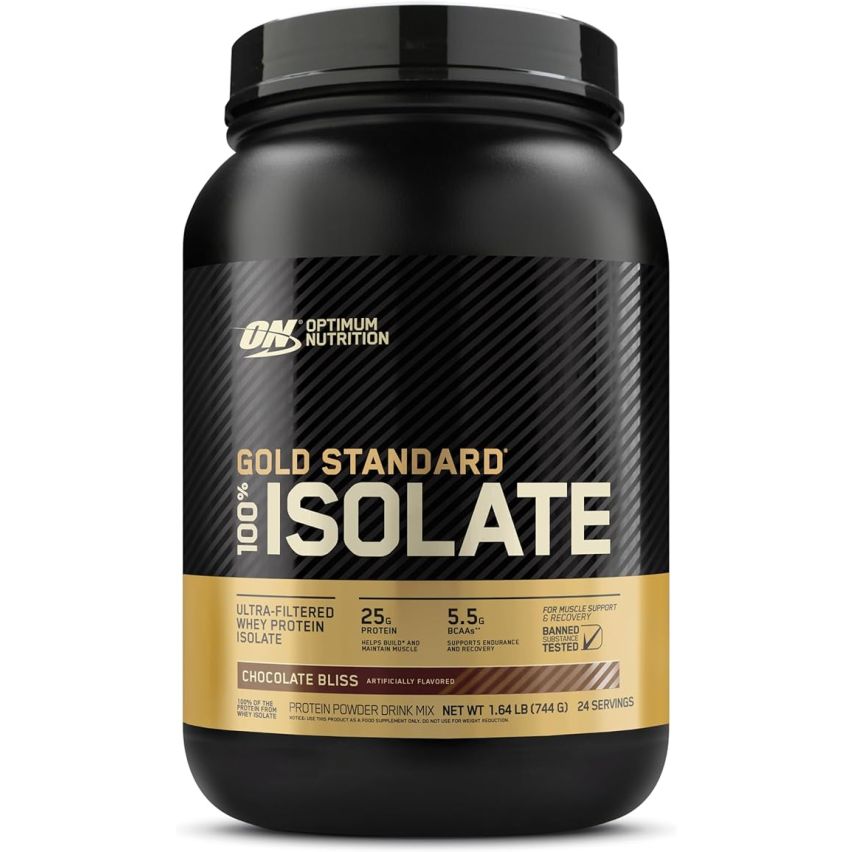 Optimum Nutrition (ON) Gold Standard 100% Isolate, 25 Grams of Protein, Hydrolyzed And Ultra-Filtered Whey Protein Isolate 1.64 Lbs 