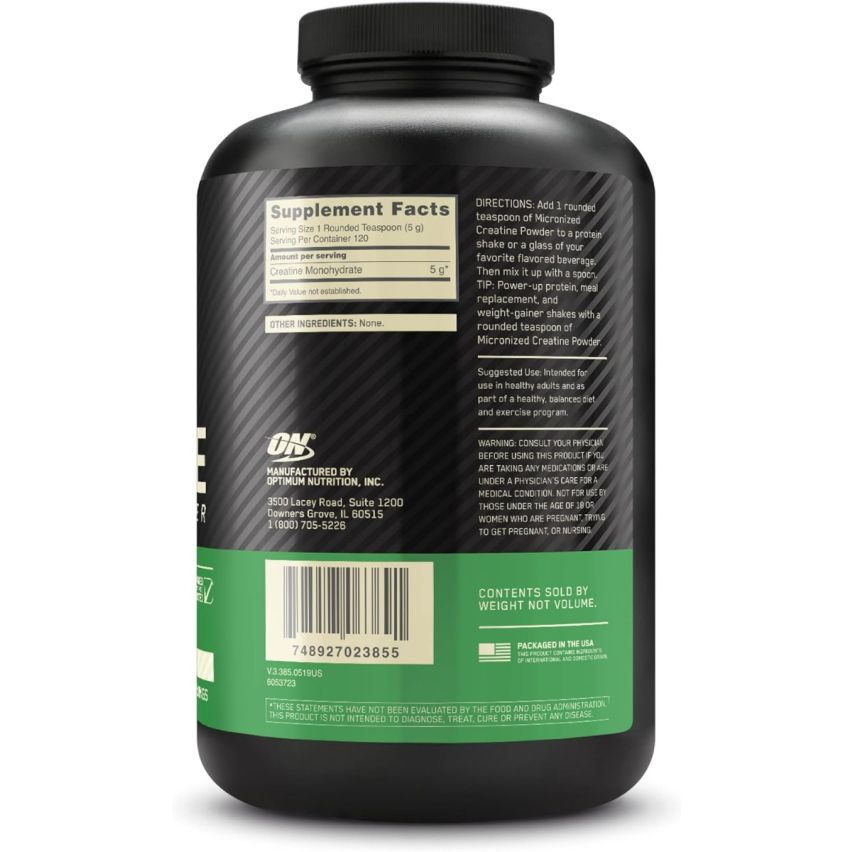 Optimum Nutrition (ON) Micronized Creatine Monohydrate Powder for Muscle Building Support - Unflavored