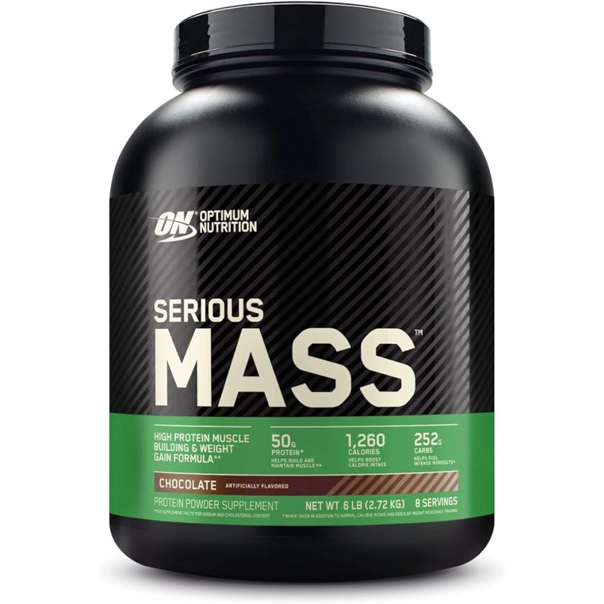 Optimum Nutrition (ON) Serious Mass: High Protein Muscle Building & Weight Gainer Protein Powder, 50 Grams of Protein, Vitamin C, Zinc And Vitamin D For Immune Support - 6 Lbs (2.72 KG)