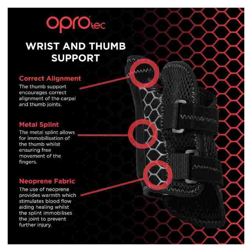 Oprotec Wrist and Thumb Support Black - OSFM