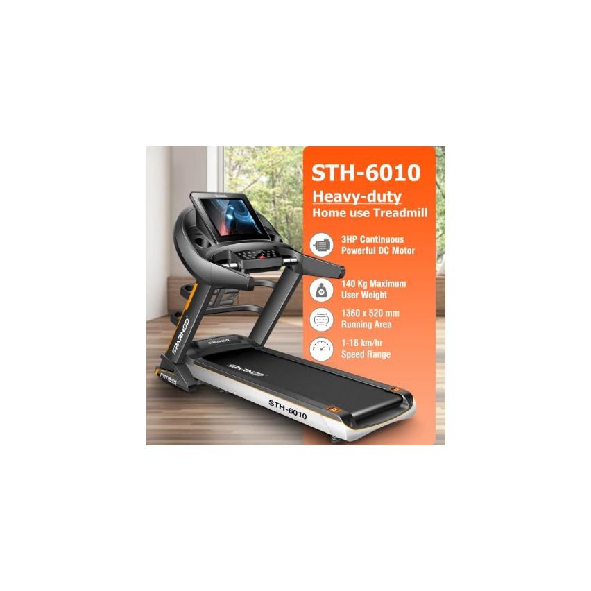 Sparnod Fitness (3 Hp Dc Motor) 15 Grade Electric Ascension Treadmill - STH-6010