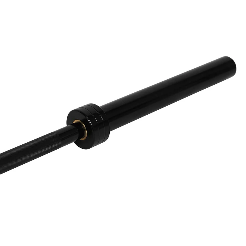 1441 Fitness 7 Ft Olympic Barbell With Spring Collars - Black