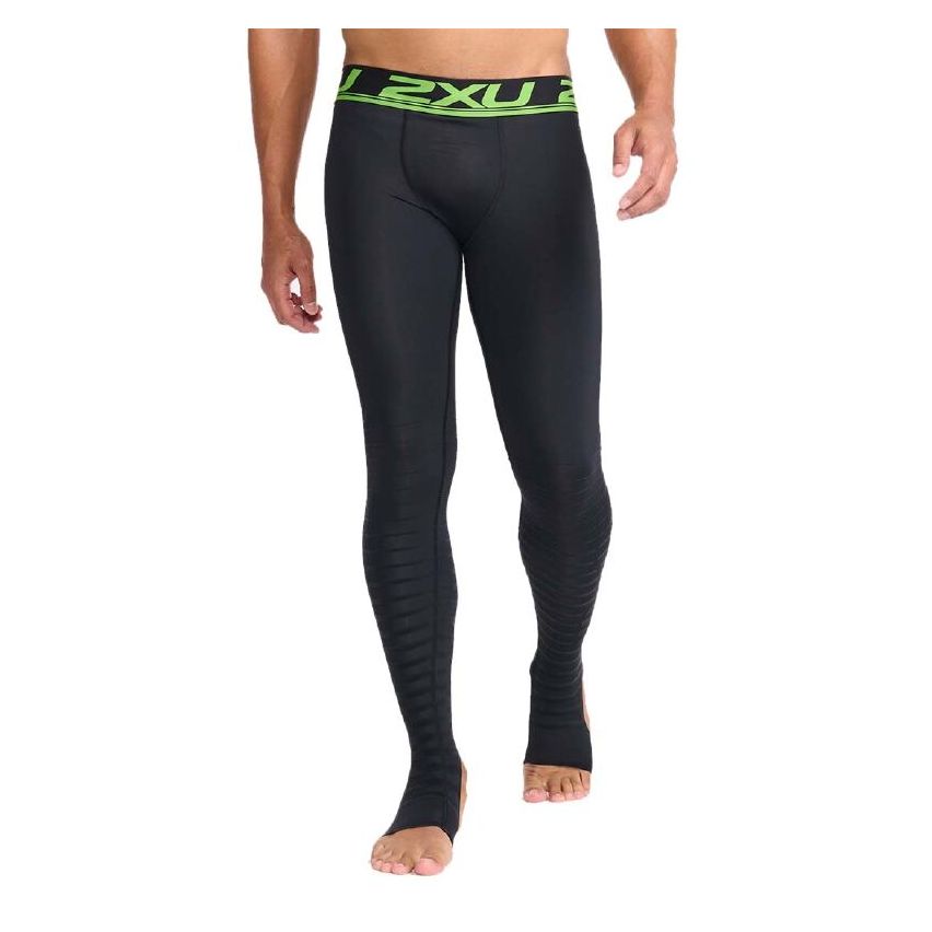 2XU Men's Refresh Recovery Compression Tights Pants -Black Neoprene