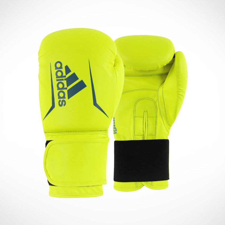 Adidas Speed 50 Boxing Gloves - Solar Yellow/Dark Blue