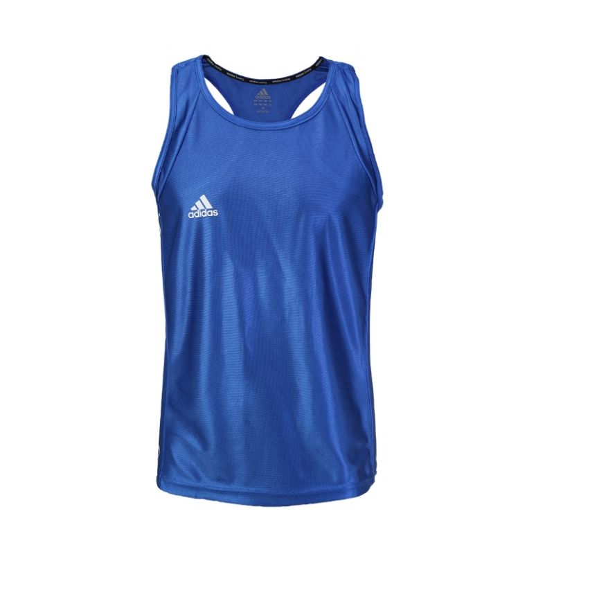 Adidas Men's Amateur Boxing Tank Top Sleeveless- Blue/White