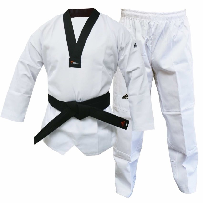 Adidas Adi Club Taekwondo Uniform WT Logo - White/Black