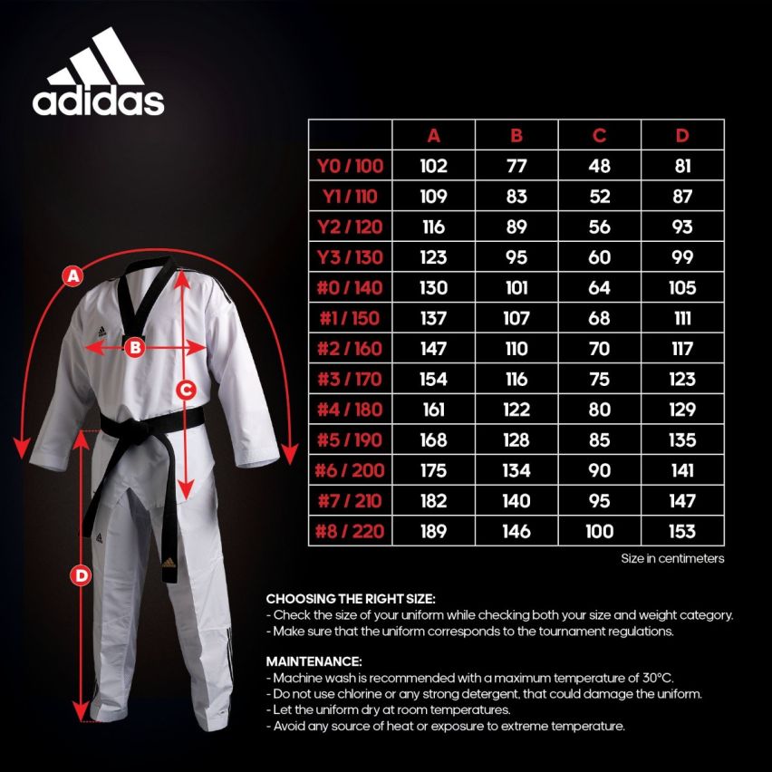 Adidas Adi Club Taekwondo Uniform WT Logo - White/Black