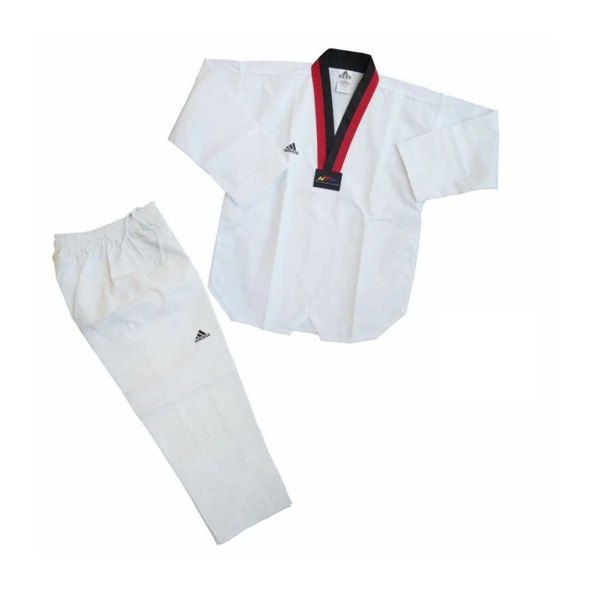 Adidas Adi Club Taekwondo Uniform - White-Red-Black