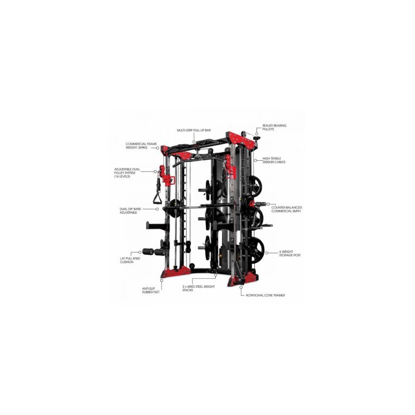 Sparnod Fitness Multi Smith Integrated Trainer - SMG-20000