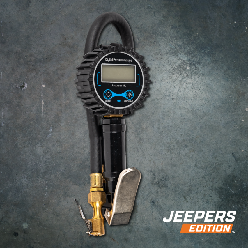Jeepers TYRE PRESSURE GUAGE INFLATOR WITH BATTERY