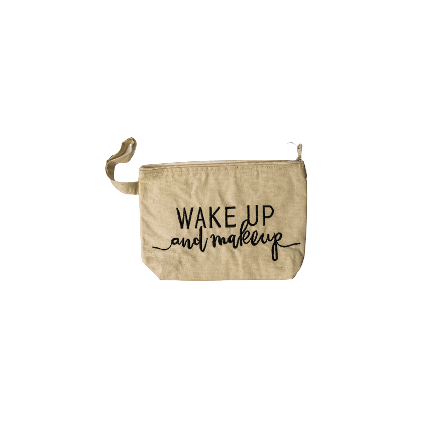 Pamplemousse Wake me up Embroidery Canvas Pouch