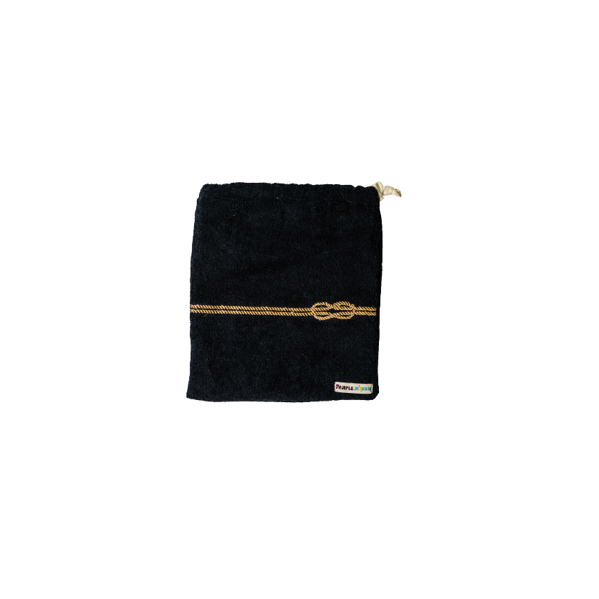 Pamplemousse Bag with Ribbon Embroidery Navy Blue