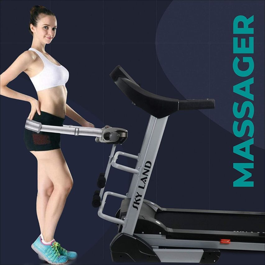 Skyland Motorized Treadmill With Auto Incline, Massager Belt And Bluetooth Speaker EM-1272
