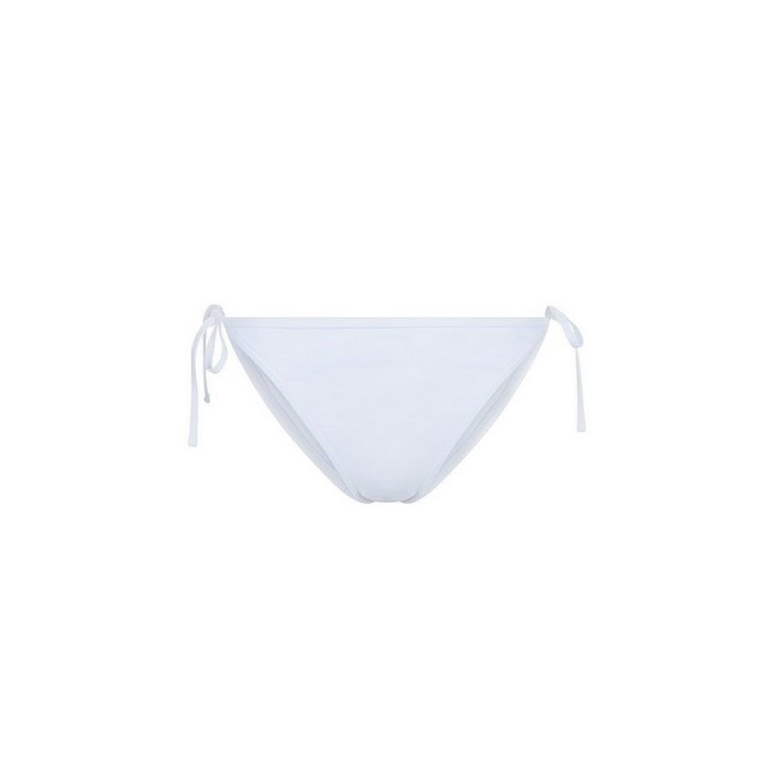 New Look Women's White Tie Side Bikini Bottoms, Size UK 14