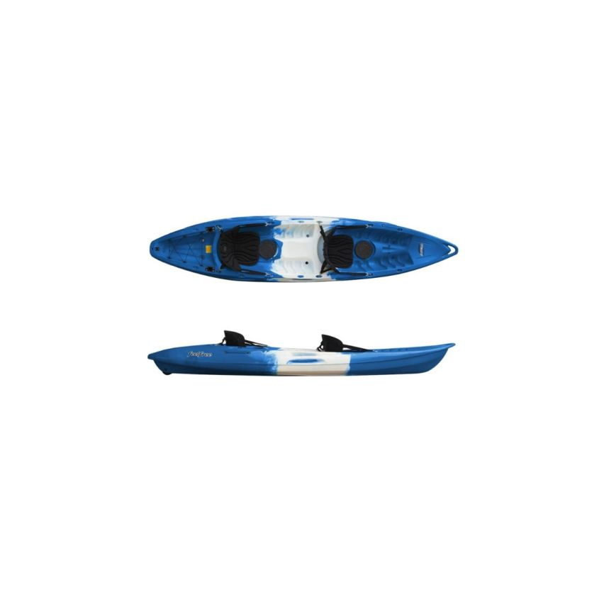 Feelfree Gemini 2 Person Sit on Kayak with wheel, OSFA, Sapphire(Dark Blue/White/Dark Blue)