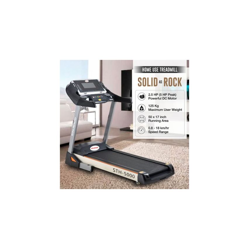 Sparnod Fitness (2.5 Hp Dc Motor) Treadmill Anti-slip Running Belt With Hi-fi Speakers - STH-5000