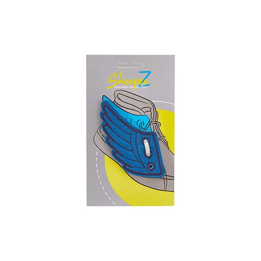 Shoepeez Shoe Decoration Charm -Blue / Navy Blue Wings