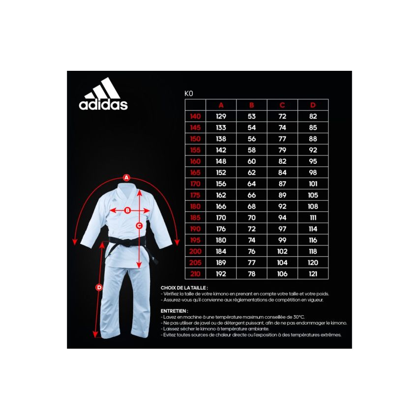 Adidas Adizero Karate Uniform (Red Stripes) - White/Red