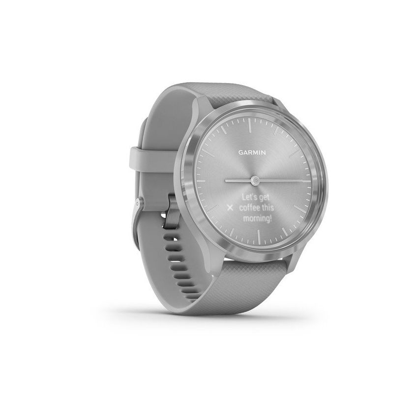 Garmin Vívomove 3 44mm Silver Stainless Steel Bezel with Powder Grey Case and Silicone Band