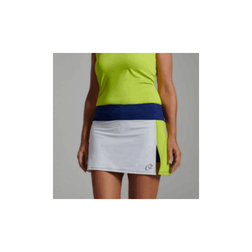 O´Padel Skirt With Slit White, Lime & Ink Blue