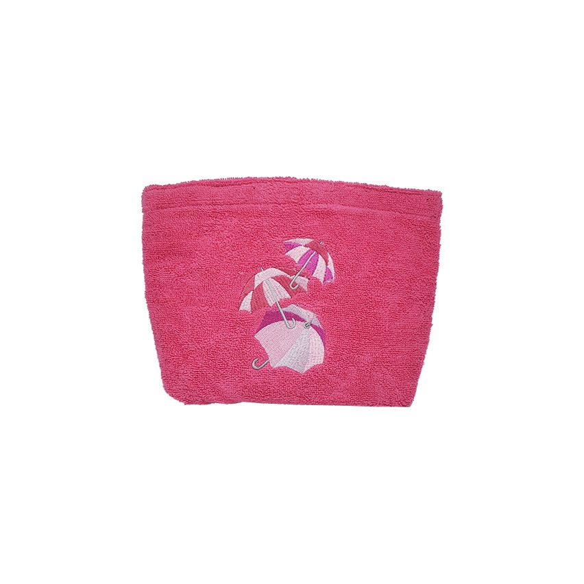 Pamplemousse Fuscia Pouch with Umbrella Embroidery