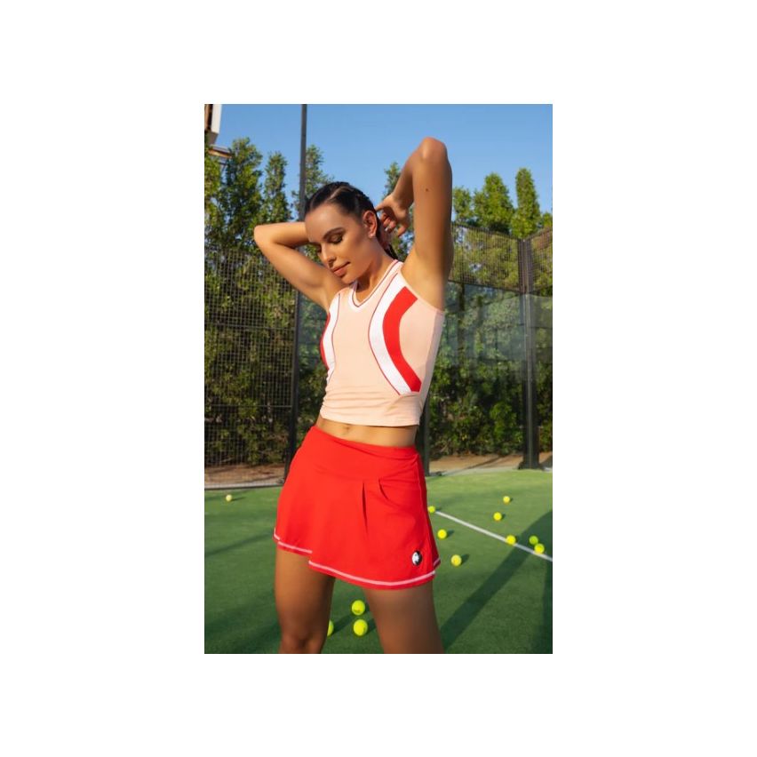Lioness Red blossom Tennis Set Top And Skirt