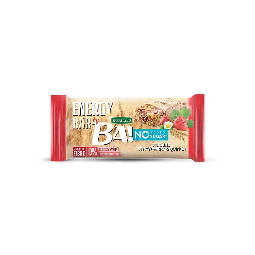 Bakalland Energy Bar No Sugar Strawberry & Quinoa (6x30g)