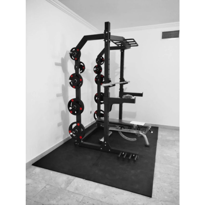 1441 Fitness Heavy Duty Semi Commercial Half Cage Squat Rack with Pull Up Bar J611 - 1441 Fitness