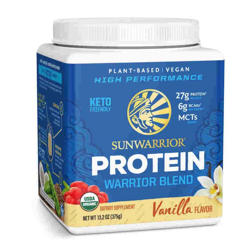 Sunwarrior - Warrior Blend High Performance| Plant-Based | Keto-Friendly |Vegan |Organic Protein Powder Vanilla 375 g
