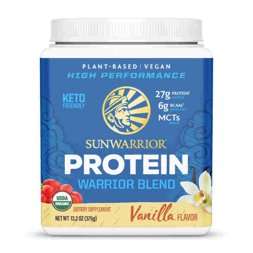 Sunwarrior - Warrior Blend High Performance| Plant-Based | Keto-Friendly |Vegan |Organic Protein Powder Vanilla 375 g
