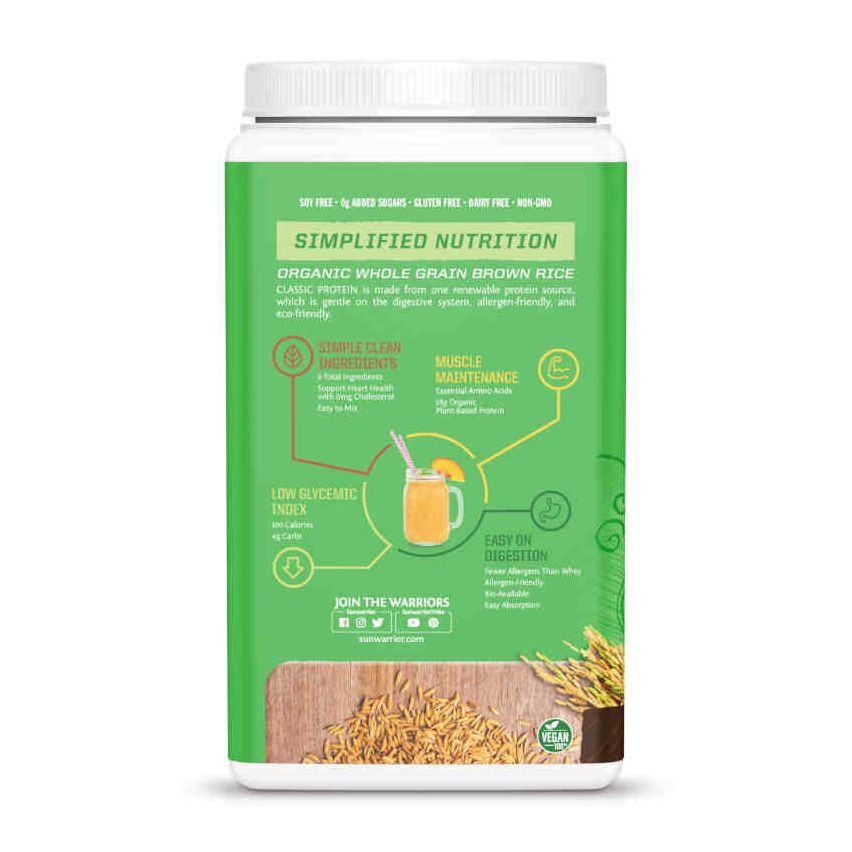 Sunwarrior Classic Fit & Lean | Plant-Based | Keto-Friendly |Vegan |Organic Protein Powder Chocolate 750 g