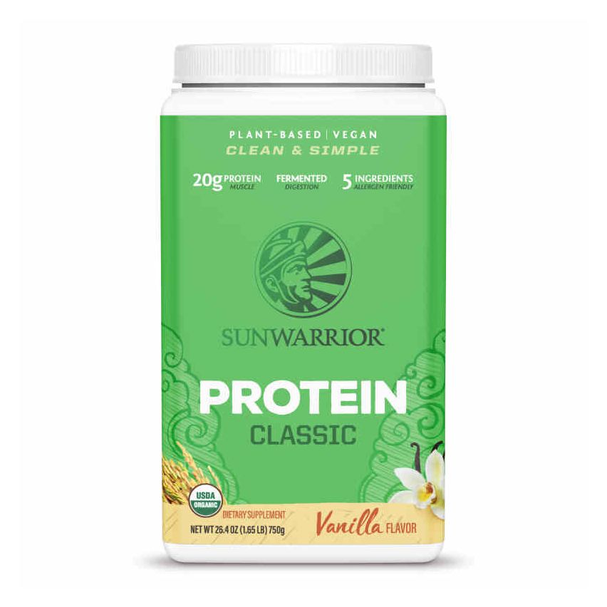 Sunwarrior Classic Clean & Simple | Plant-Based | Keto-Friendly |Vegan |Organic Protein Powder Vanilla 750 g