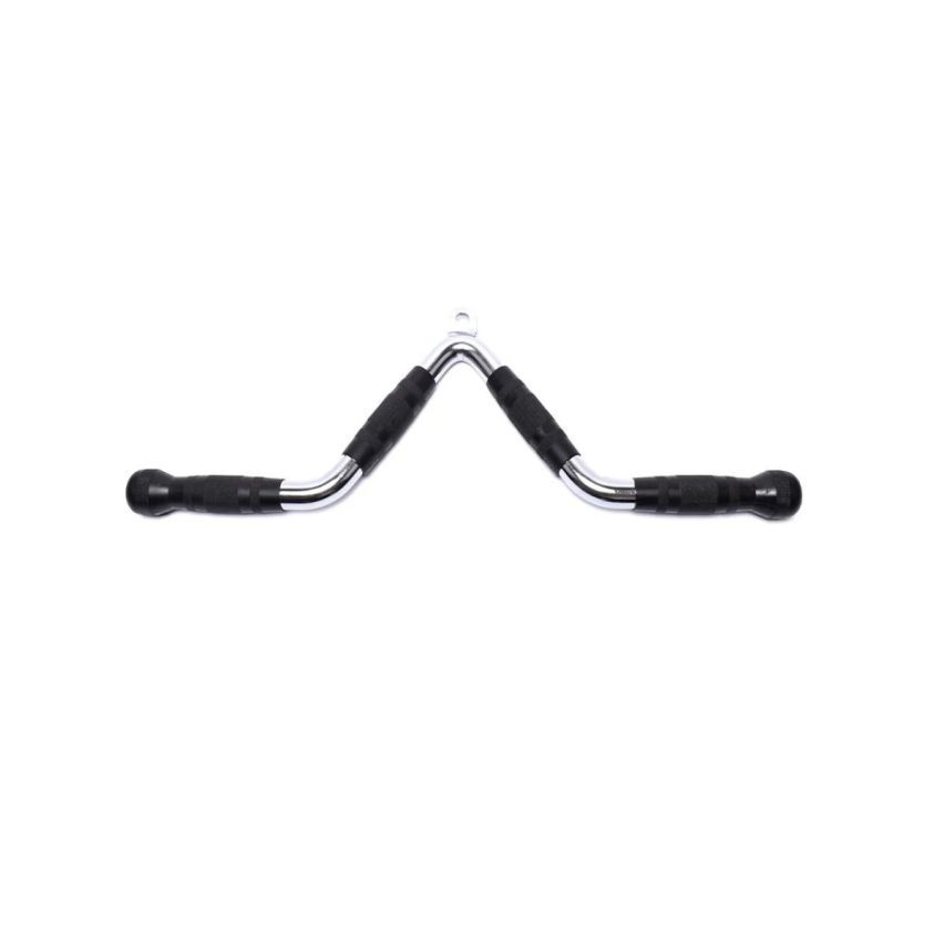 1441 Fitness Lat Attachment - V Bar with Rubber Grip End Lat Pull Down Cable 