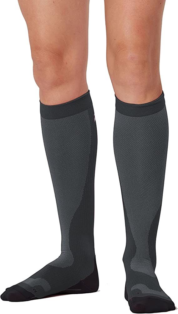 2XU Performance Compression Womens Socks (Titanium-Black), 2XU