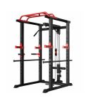 1441 Fitness Heavy Duty Squat Rack & Power Cage with Pull Up Bar and Lat Attachment J008 - Grey Color Frame