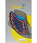 Shoepeez Shoe Decoration Charm - Navy Blue / Orange Wings