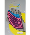 Shoepeez Shoe Decoration Charm - Purple / Neon Pink Wings