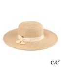 Mixed paper straw sun hat with tassel ribbon