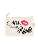 Canvas Travel Pouch-Mrs. Always Right Design
