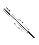 1441 Fitness 7 Ft Olympic Barbell With Spring Collars - Black