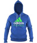 Adidas Men's Kick Boxing Hoody - Light Blue/Fluo Green