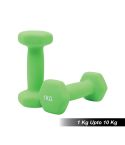 1441 Fitness Neoprene Hex Dumbbells 1 to 10 KG (Sold as Pair)